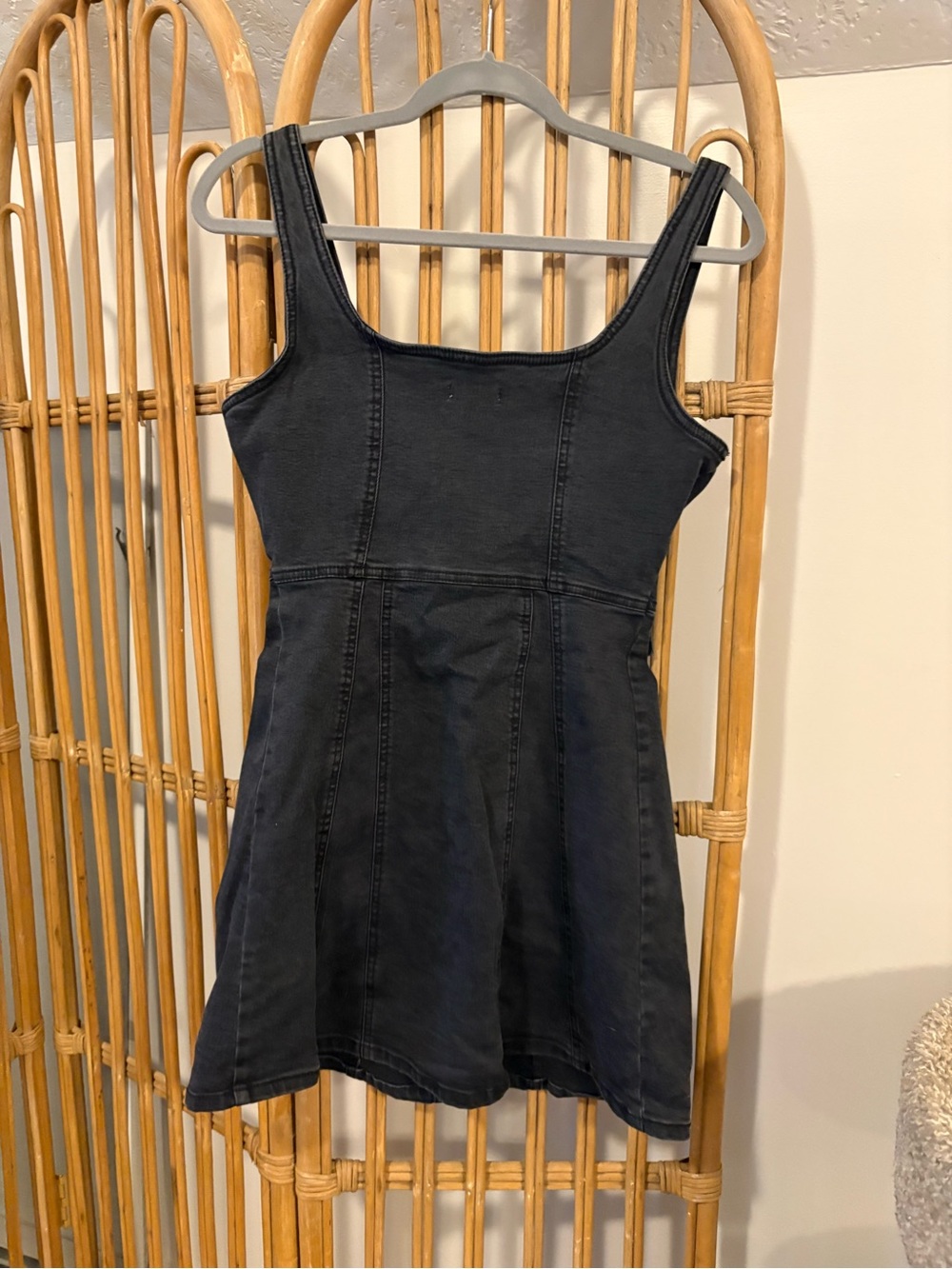 Forever 21 Black Button-Front Denim Mini Dress - Picture 2 of 3